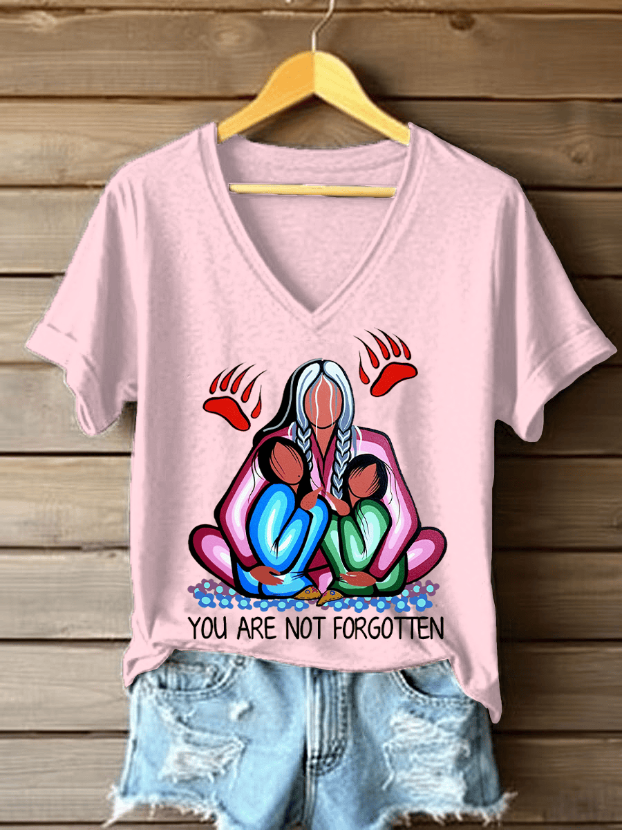 You Are Not Forgotten V-Neck Shirts Every Child Matters Merch Gift For Women - Tradiviet - Image 2