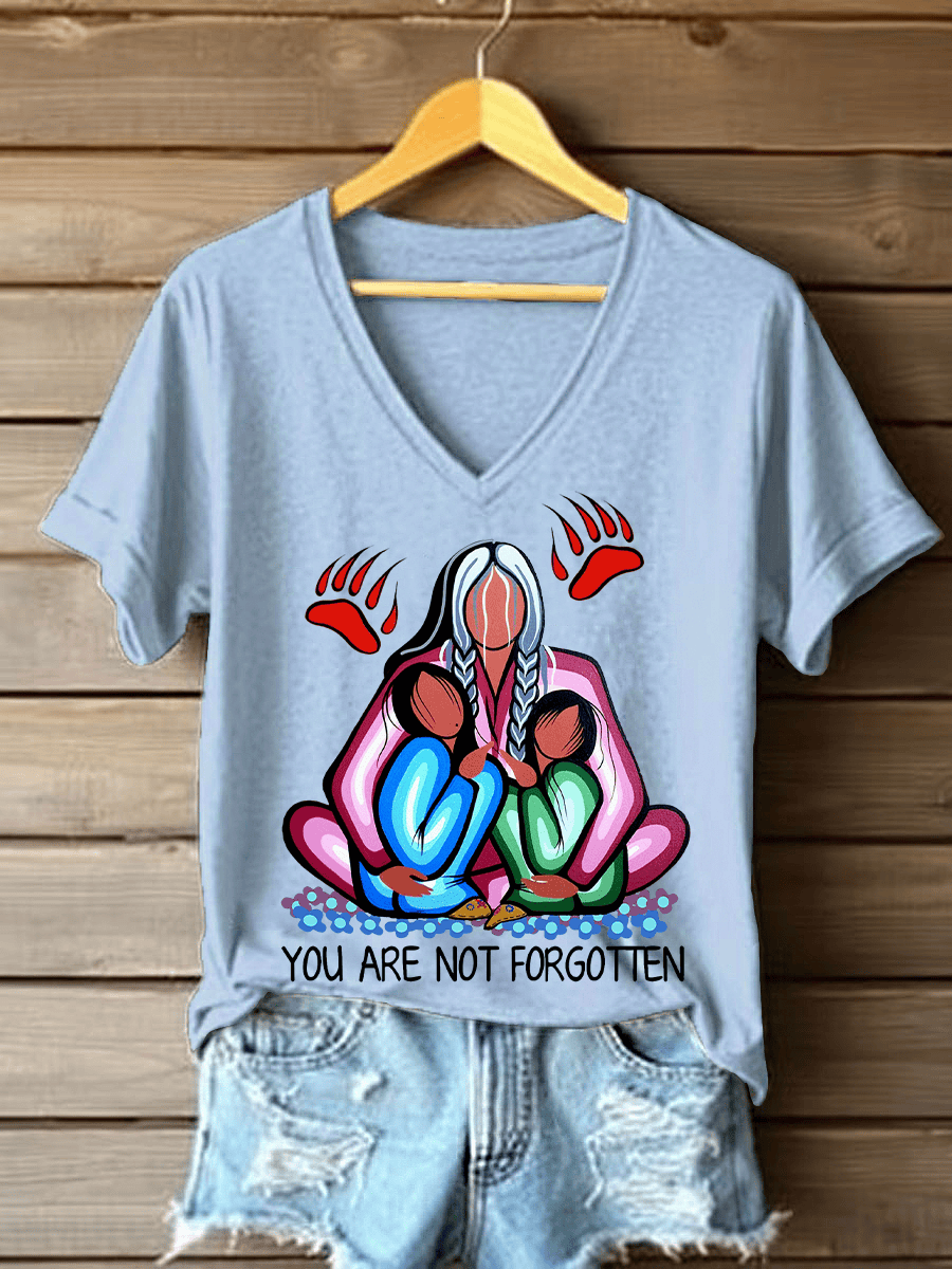 You Are Not Forgotten V-Neck Shirts Every Child Matters Merch Gift For Women - Tradiviet - Image 3