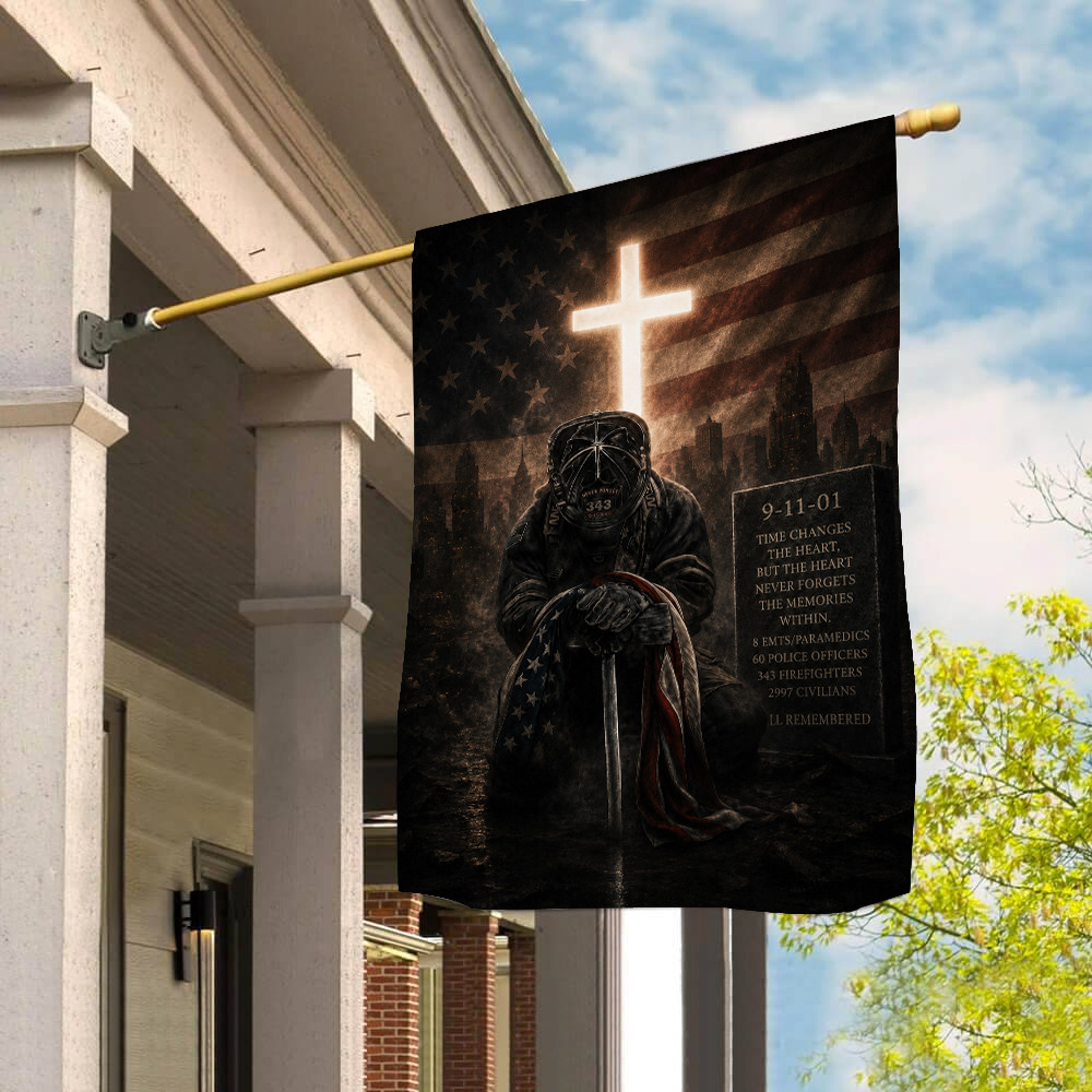 9 11 Memorial Faith Cross Art Flag 9 11 Never Forget Flag Best Tribute Gift Idea