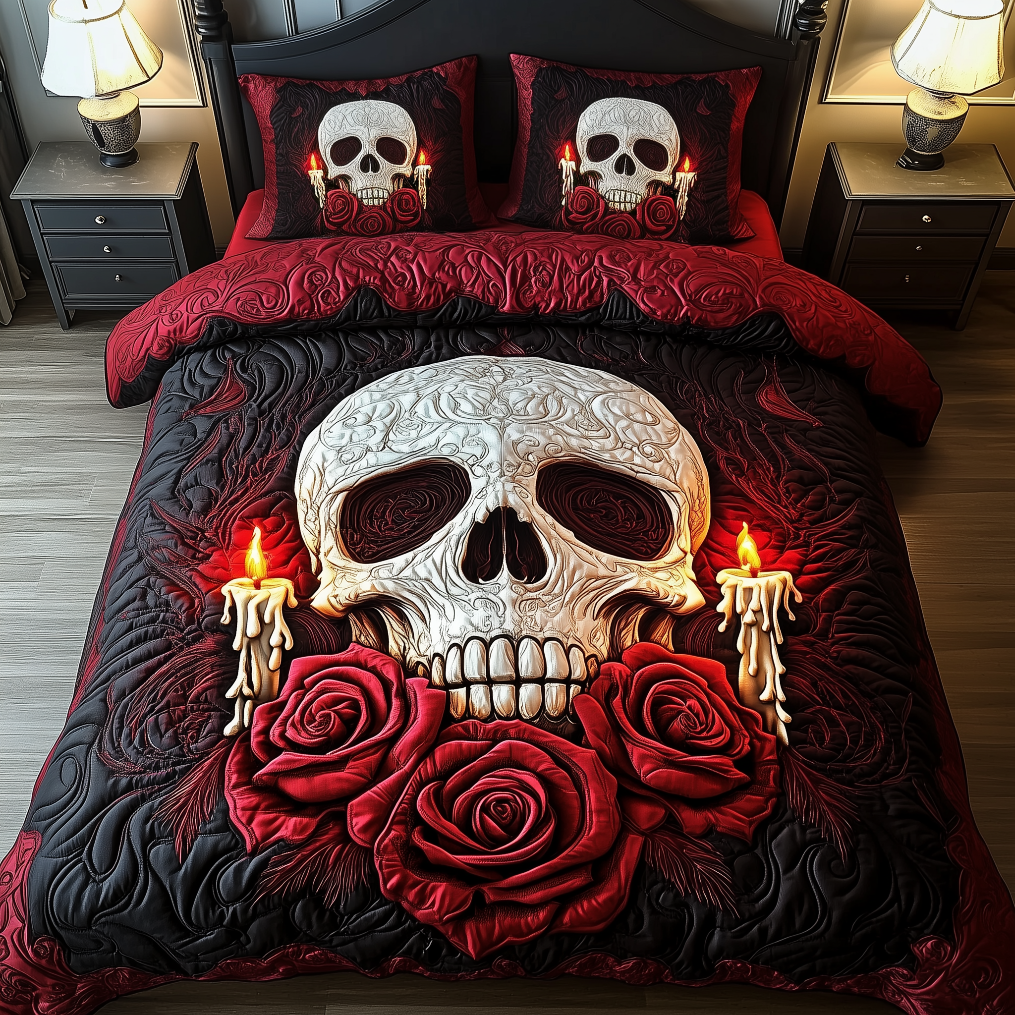 A Valentine Dinner Quilted Bedding Set Boho Bedroom Ideas Skull Themed Gifts For Him