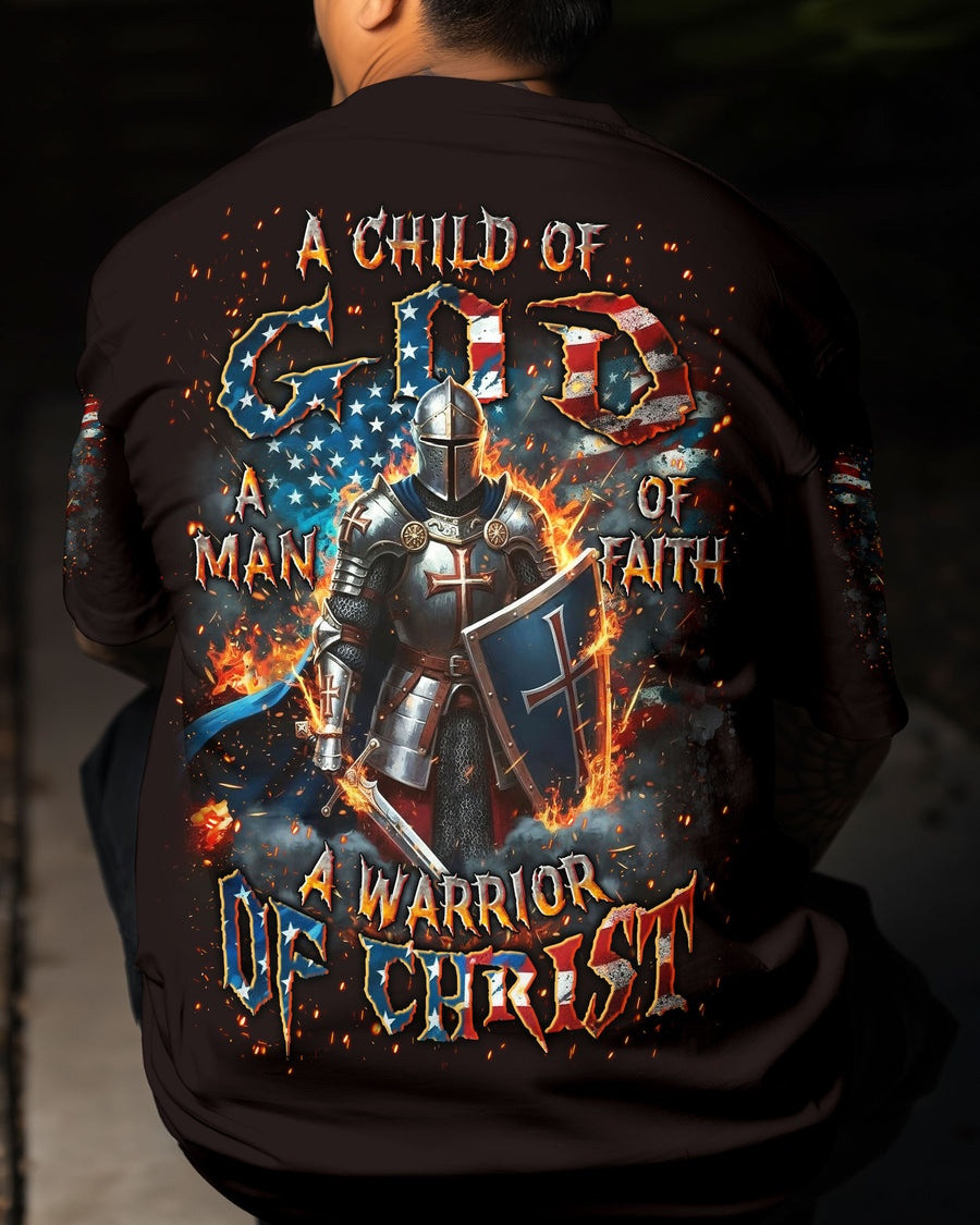 A Warrior Of Christ T-Shirt Men's Christian Apparel Best Faith Base Gifts For Him - Image 2