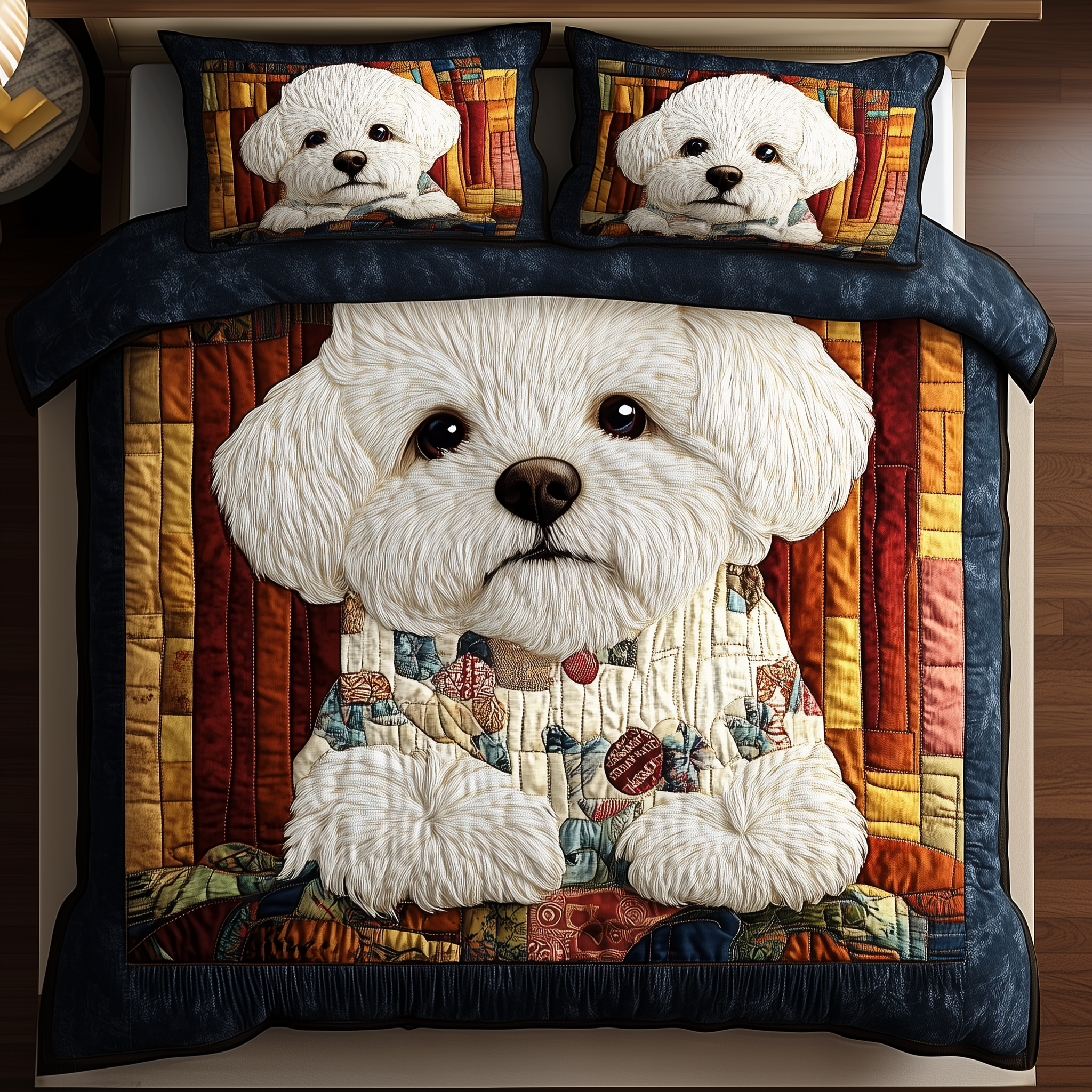 Adorable Bichon Frise Quilted Bedding Set Best Sheets Ever Bichon Merchandise
