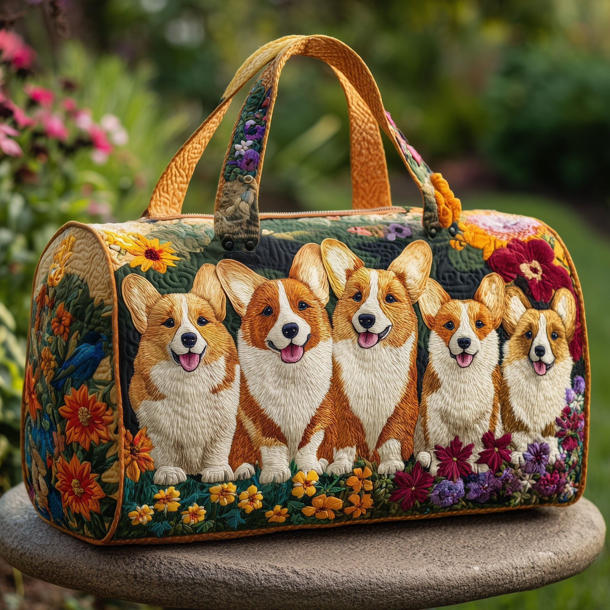Adorable Corgi Quilted Duffle Bag Large Duffle Bags For Travel Mothers Day Ideas