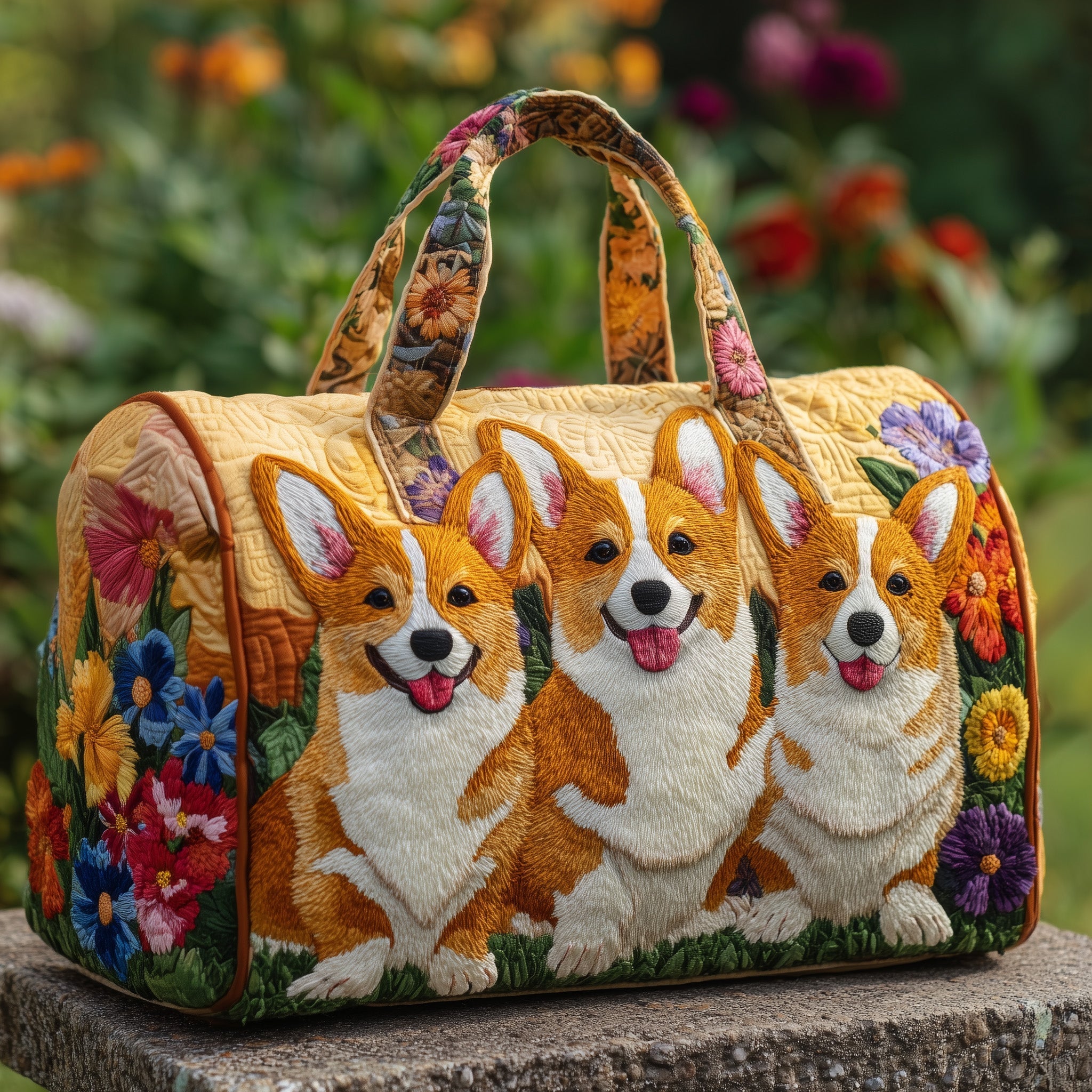 Adorable Corgi Quilted Duffle Bag Stylish Duffle Bag For Women Best Gifts For Your Mom