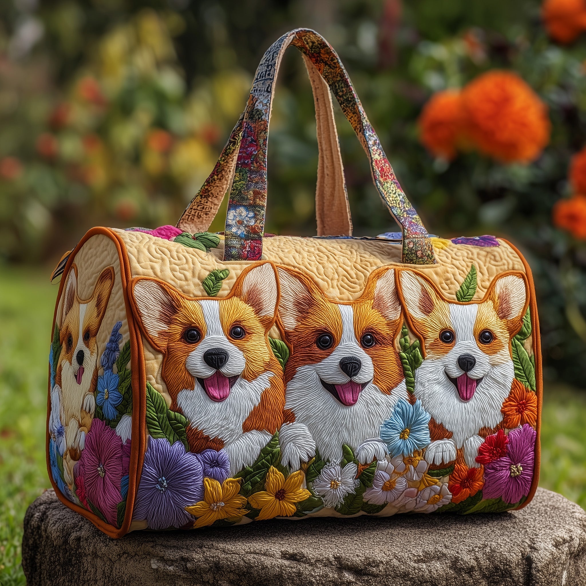 Adorable Corgi Quilted Duffle Bag Womens Duffle Bags Large Mother's Day Gift Ideas