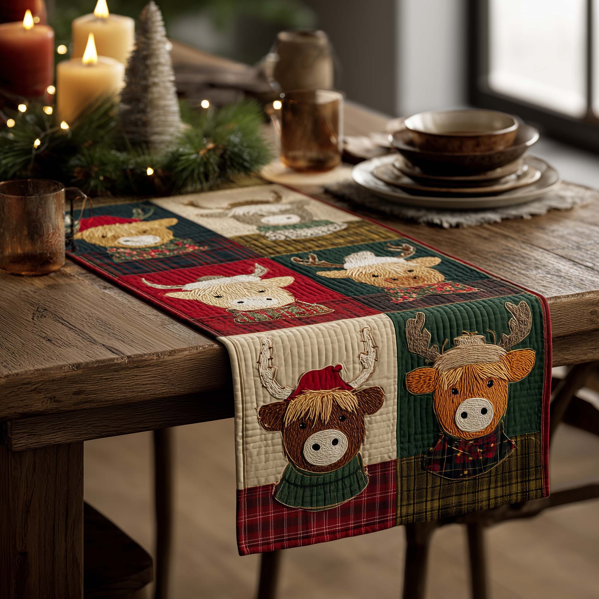 Adorable Western Quilted Table Runner Christmas Dinner Decoration Ideas Unique Christmas Gifts