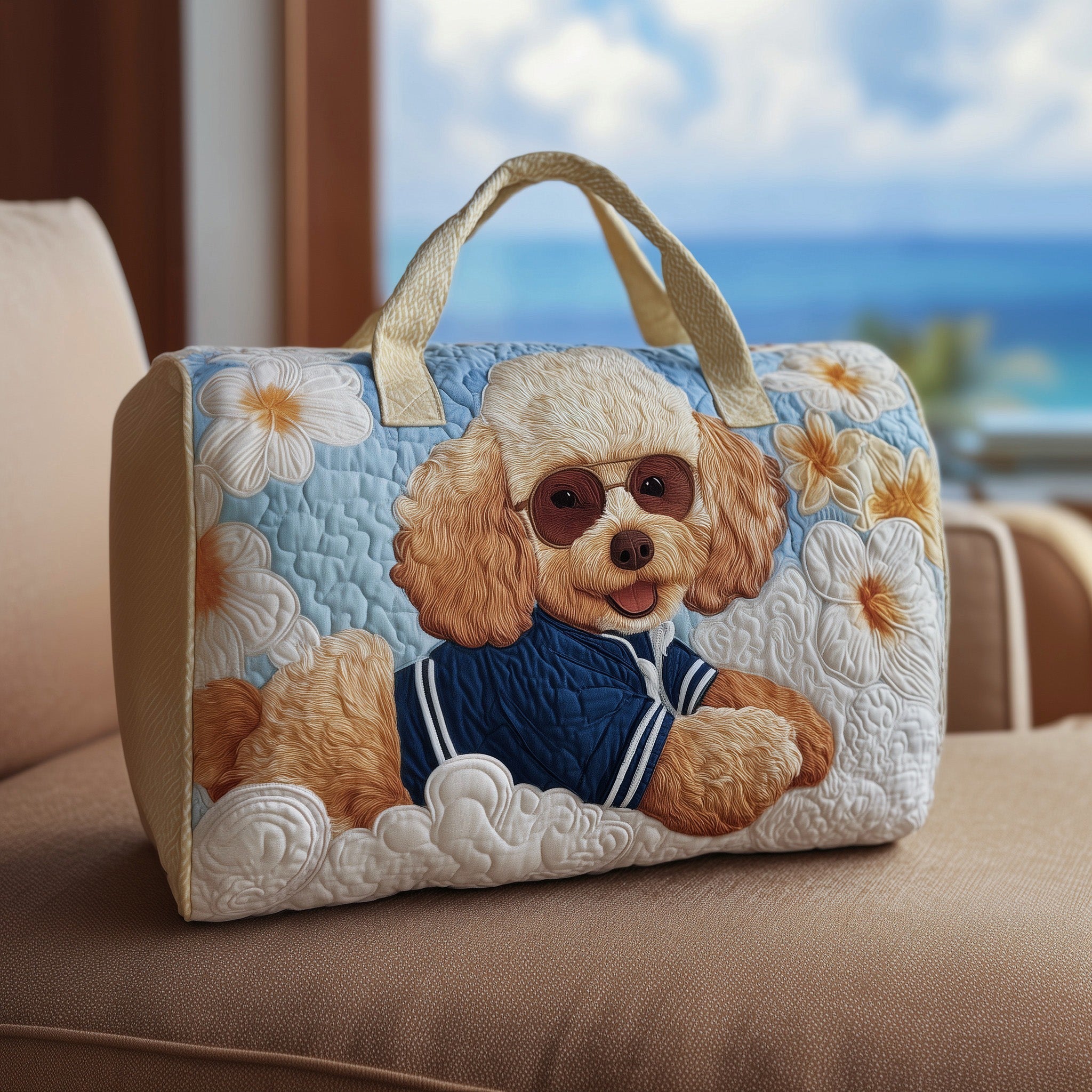 Adventure Poodle Quilted Duffle Bag Athletic Bag Best Birthday Gifts For Mothers