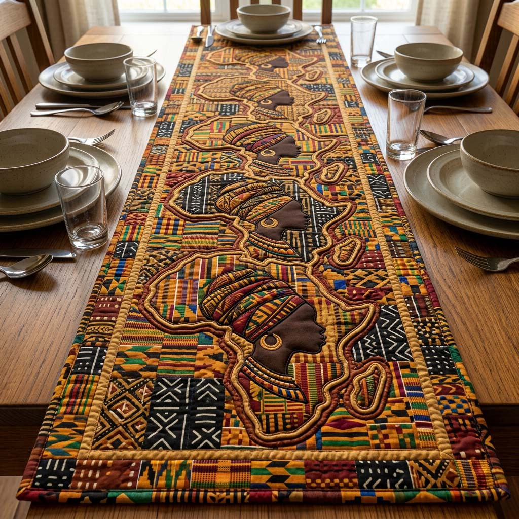 Africa Legacy Quilted Table Runner Dinner Table Decor African American Gifts For Women