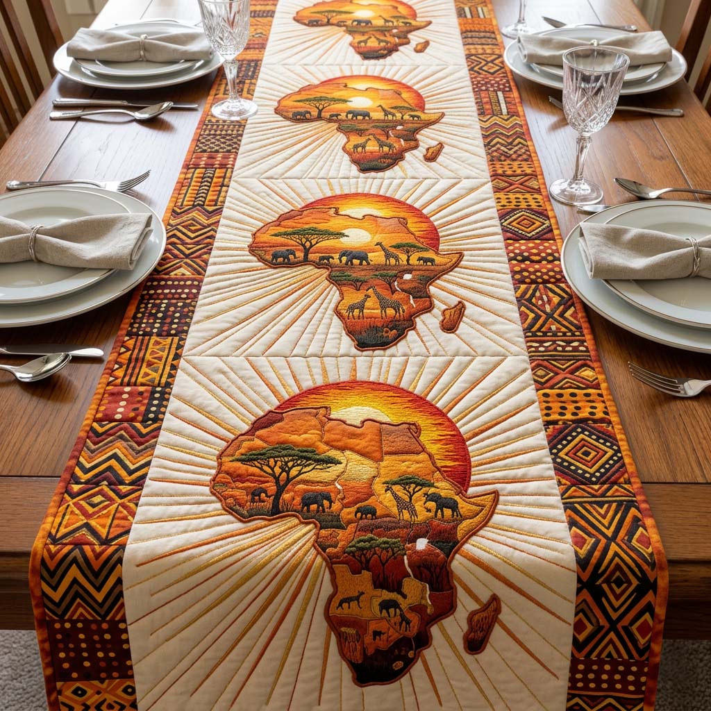 Africa Soul Quilted Table Runner Dining Table Centerpiece Melanin African American Gifts Stuff