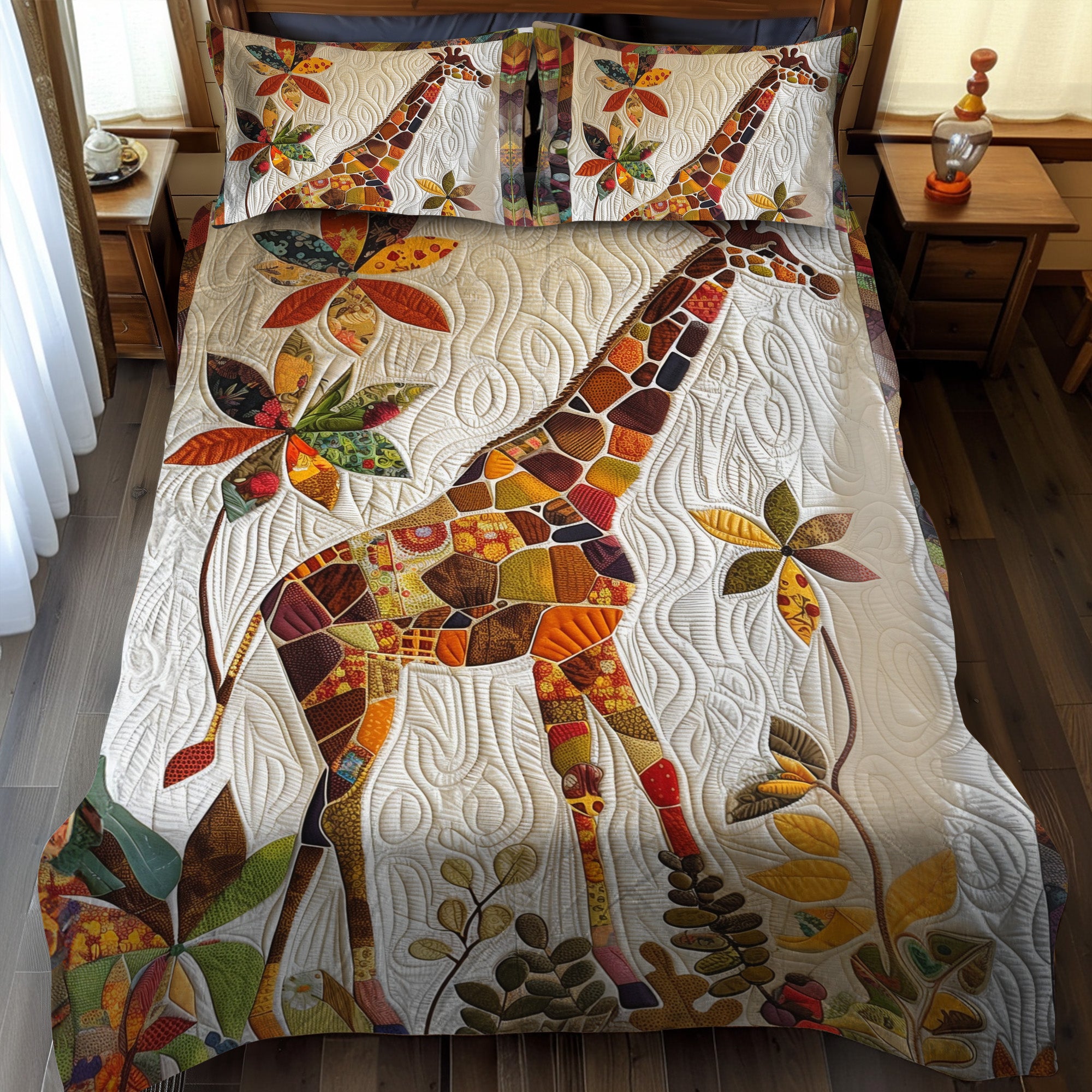 African Adventure Quilted Bedding Set Duvet Cover Sheets Unusual Giraffe Gifts