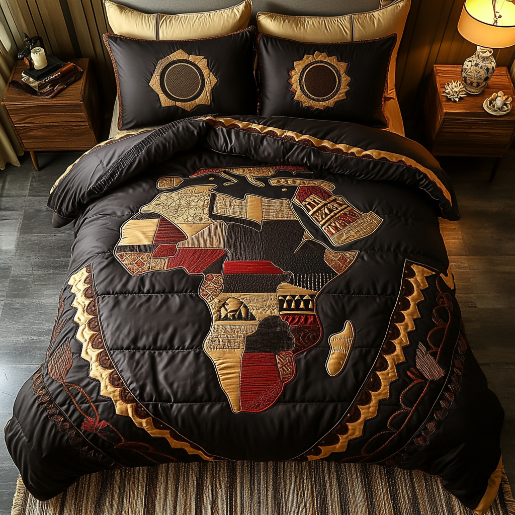 African Essence Quilted Bedding Set Best King Bed Sheets African American Gifts For Her