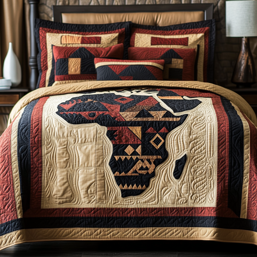 African Essence Quilted Bedding Set Cute Sheet Sets Melanin Black Women Gift Ideas