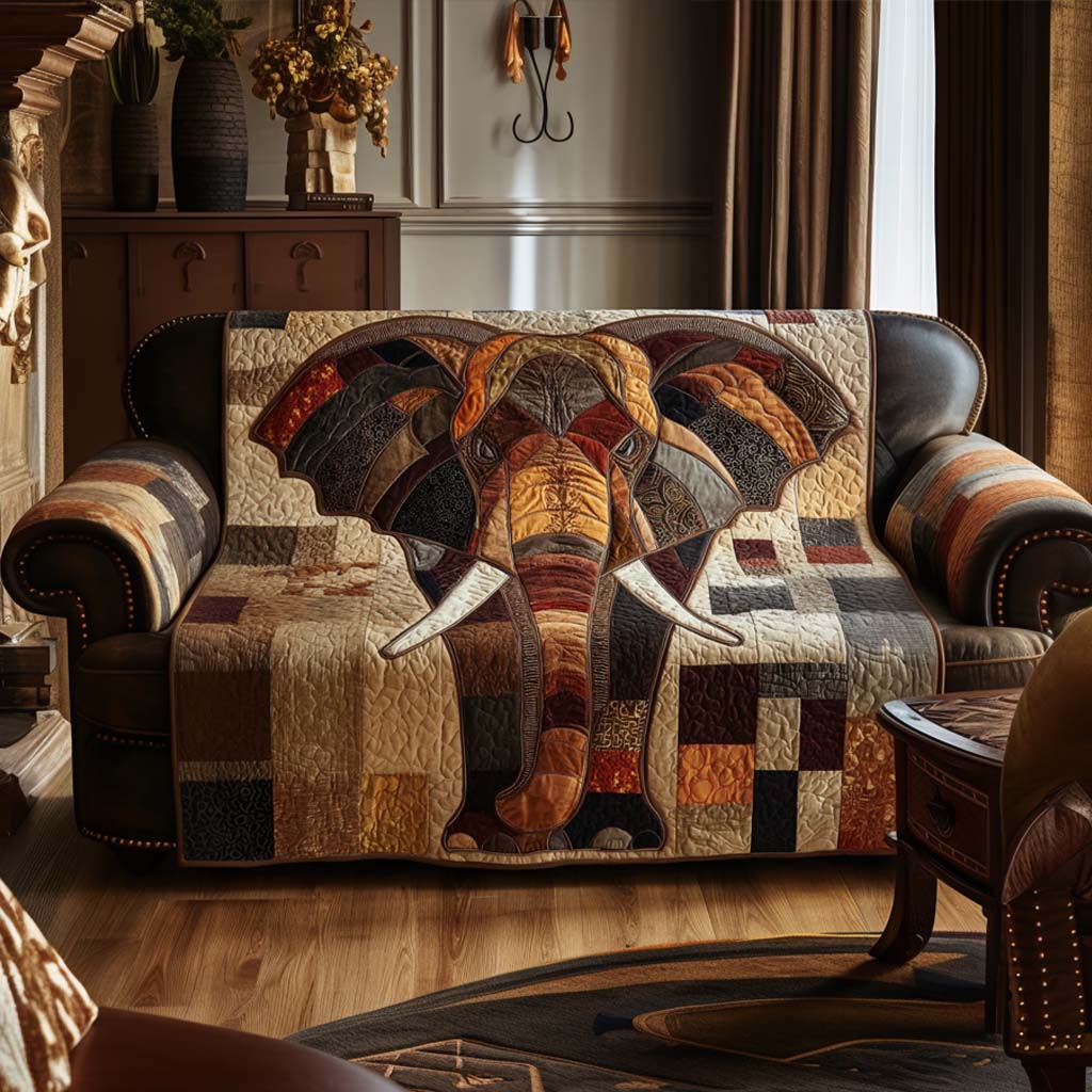 African Gentle Giant Quilted Sofa Cover Best Sofa Slipcovers Elephant Lover Gift