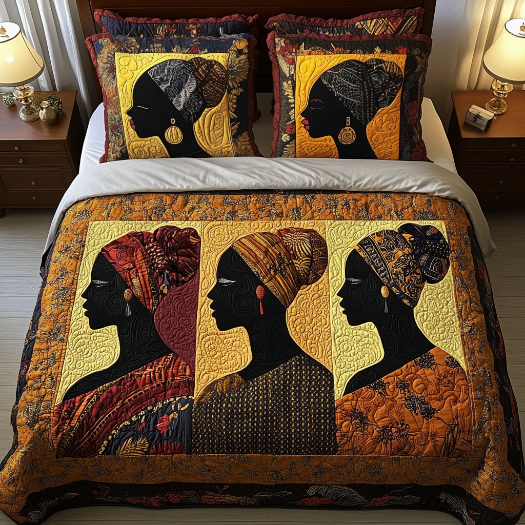 Afro Chic Quilted Bedding Set Cute Bed Sheets Special Present For Dad