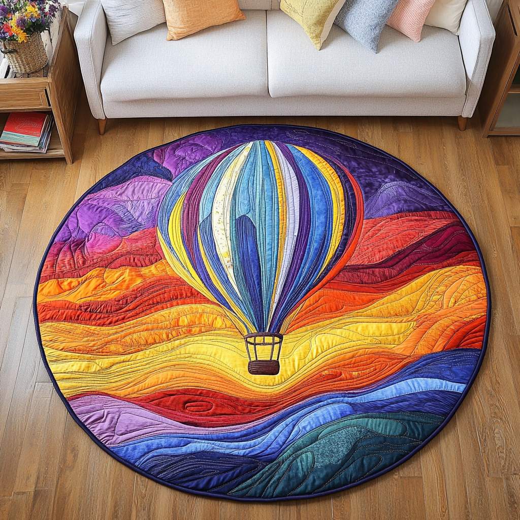 Airborne Escape Quilted Round Mat Round Rug Carpet Fathers Day Presents
