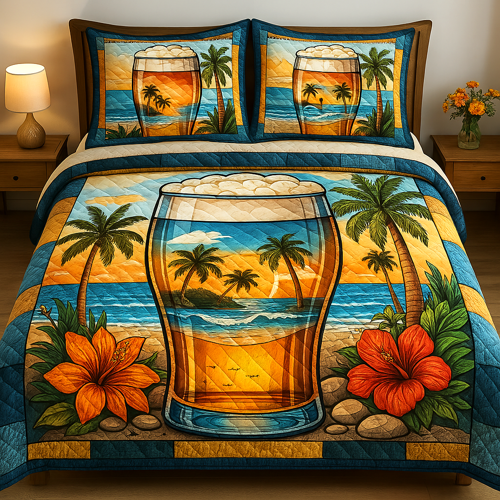 Aloha Comfort Quilted Bedding Set Unique Bed Sheet Set Beach Related Gift Ideas