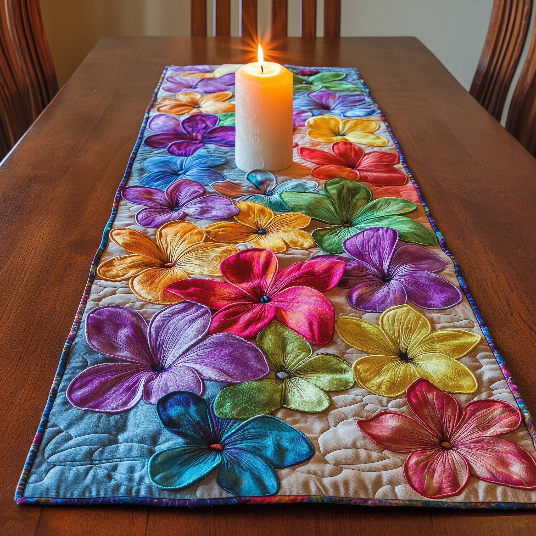 Aloha Petals Quilted Table Runner Dining Room Decor Gifts For Mother And Daughter
