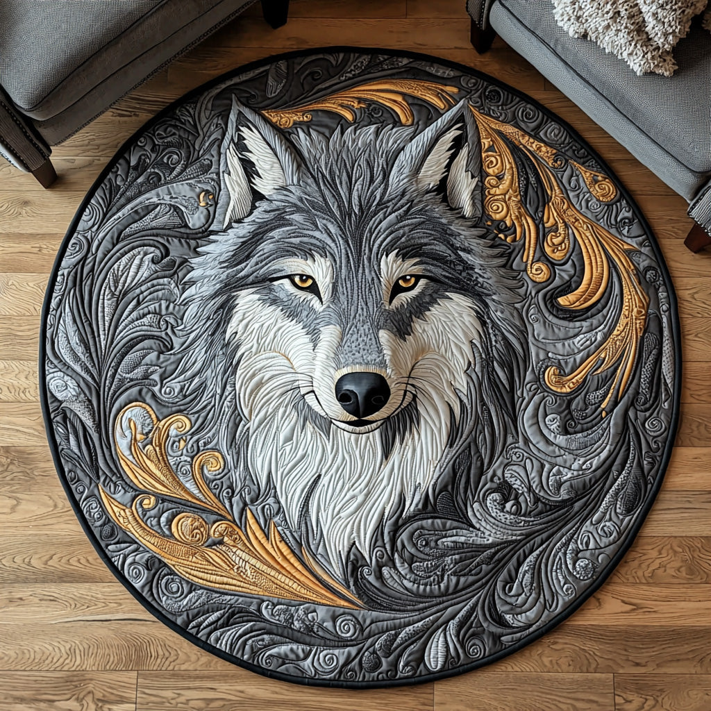 Alpha Trail Quilted Round Mat Modern Circle Rug Perfect Father's Day Gifts