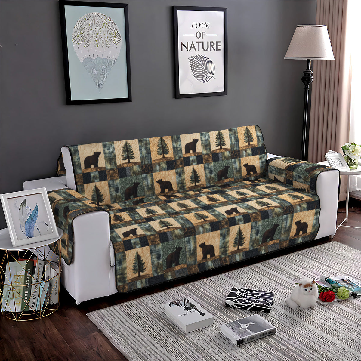 Alpine Meadow Quilted Sofa Cover Sofa Seat Covers Bear Gifts For Her - Image 5