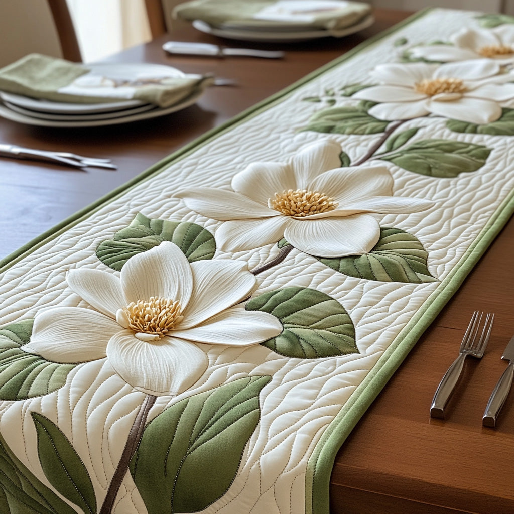 Amazing Blooming Grace Quilted Table Runner Dining Room Table Toppers Mother's Day Gifts From Grandkids