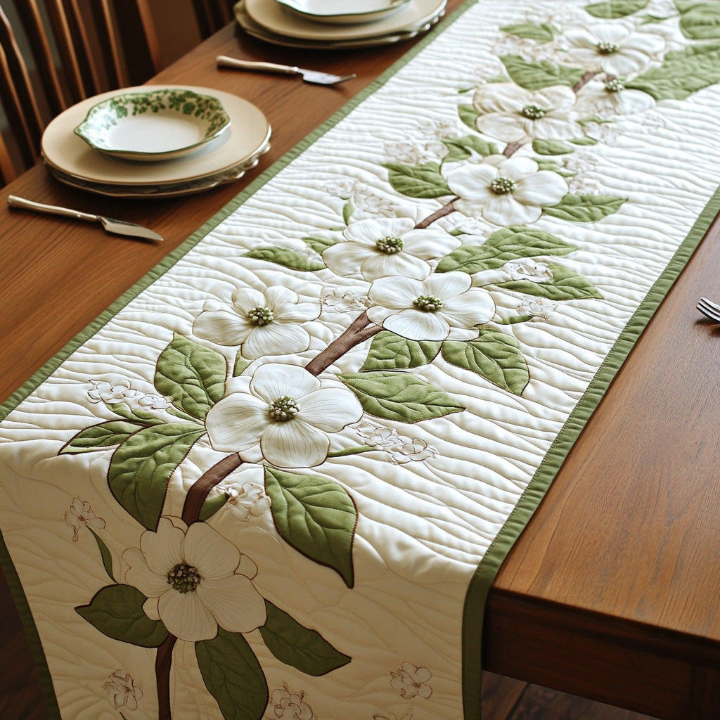 Amazing Blooming Grace Quilted Table Runner Long Dining Table Runner Last Minute Mother's Day Ideas