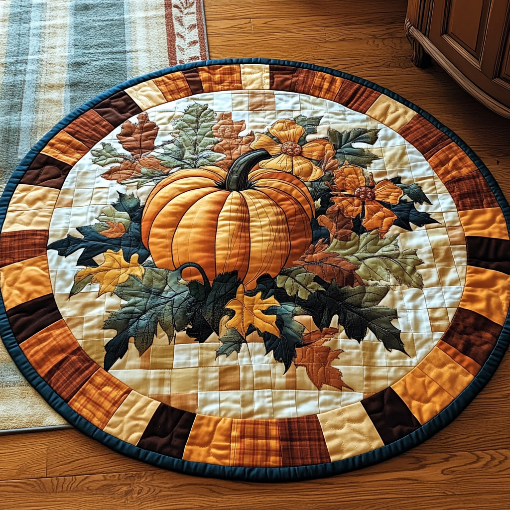 Amber Harvest Quilted Round Mat Round Mats For Sale Gift For Mid Autumn Festival