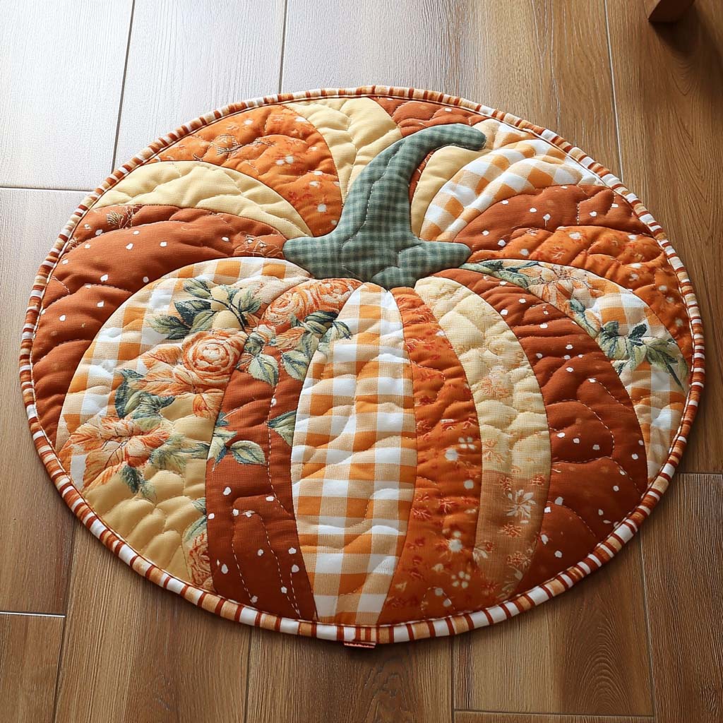 Amber Patch Quilted Round Mat Living Room Design Fun Fall Gift Ideas