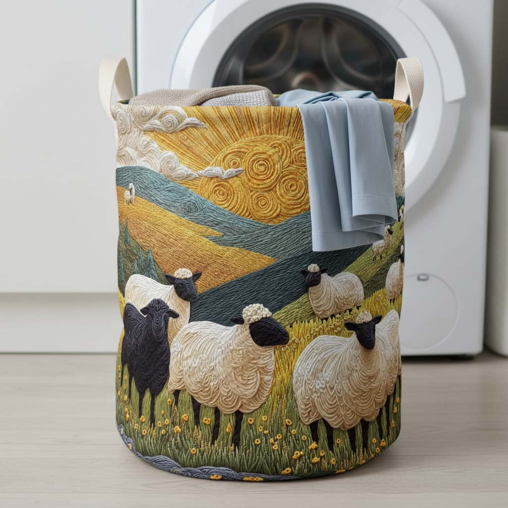 Amber Sheep Quilted Laundry Basket Hamper Basket Presents For Sheep Lovers