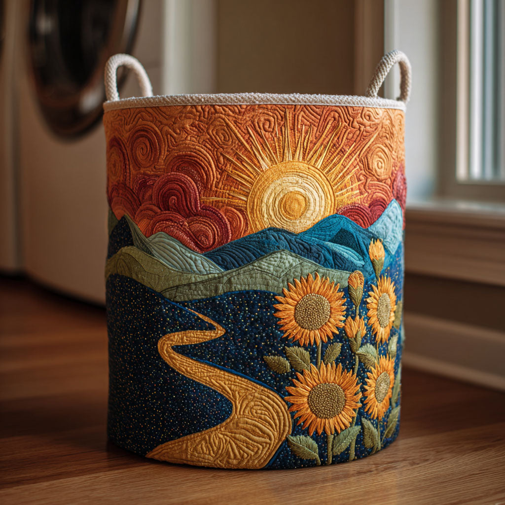 Amber Sky Quilted Laundry Basket Home Decor Items Great Housewarming Presents