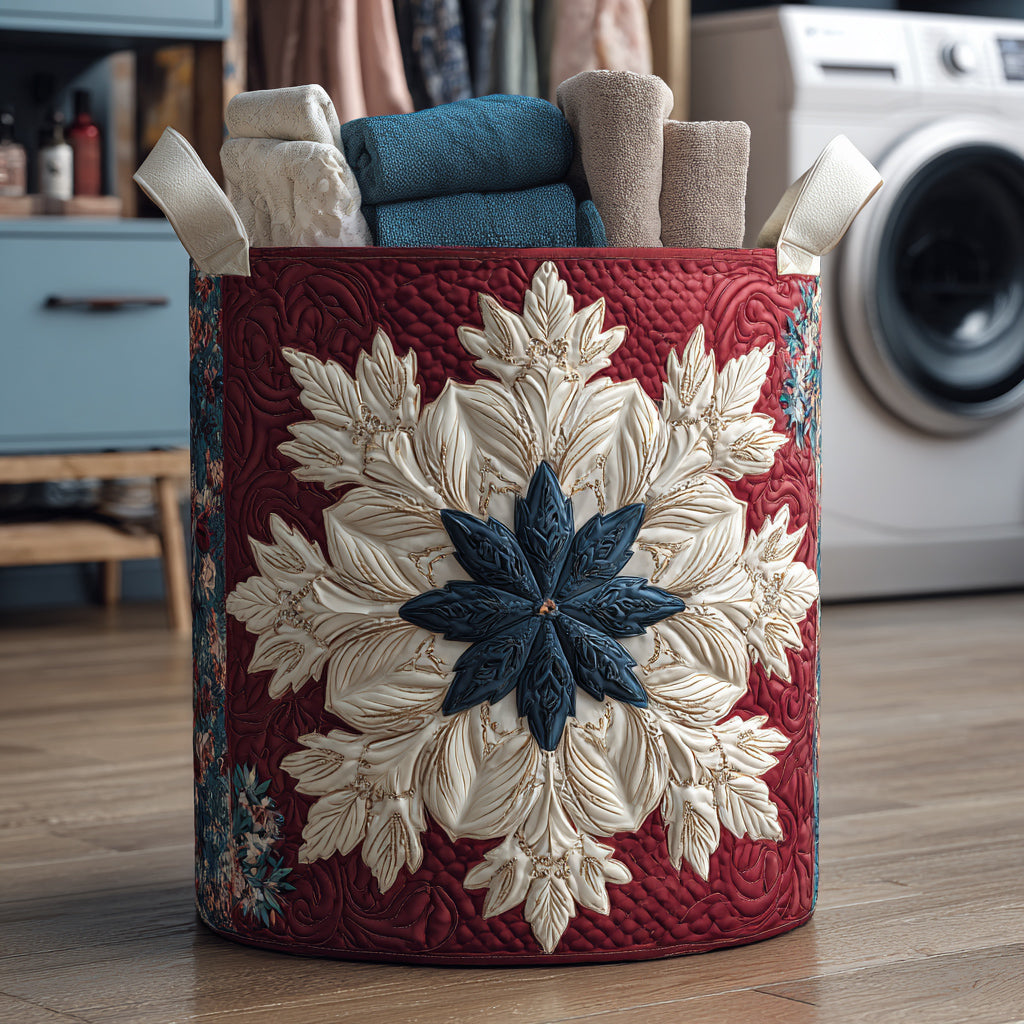 Amber Snowflake Crown Quilted Laundry Basket Unique Hampers Top Christmas Gifts For Girlfreind