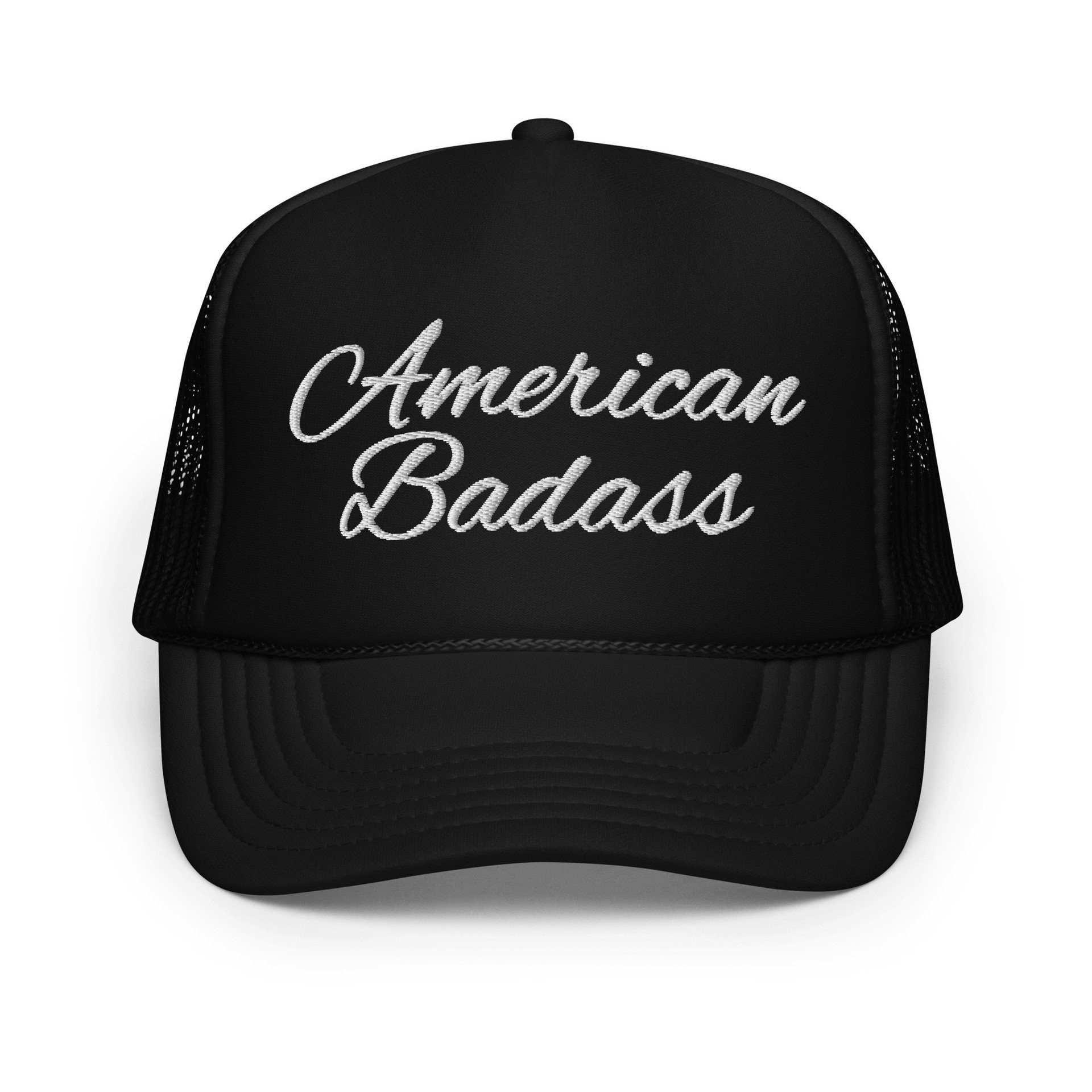 American Badass Hat Trucker Cap Rock Kid White American Bad Ass Trucker Hat - Image 2