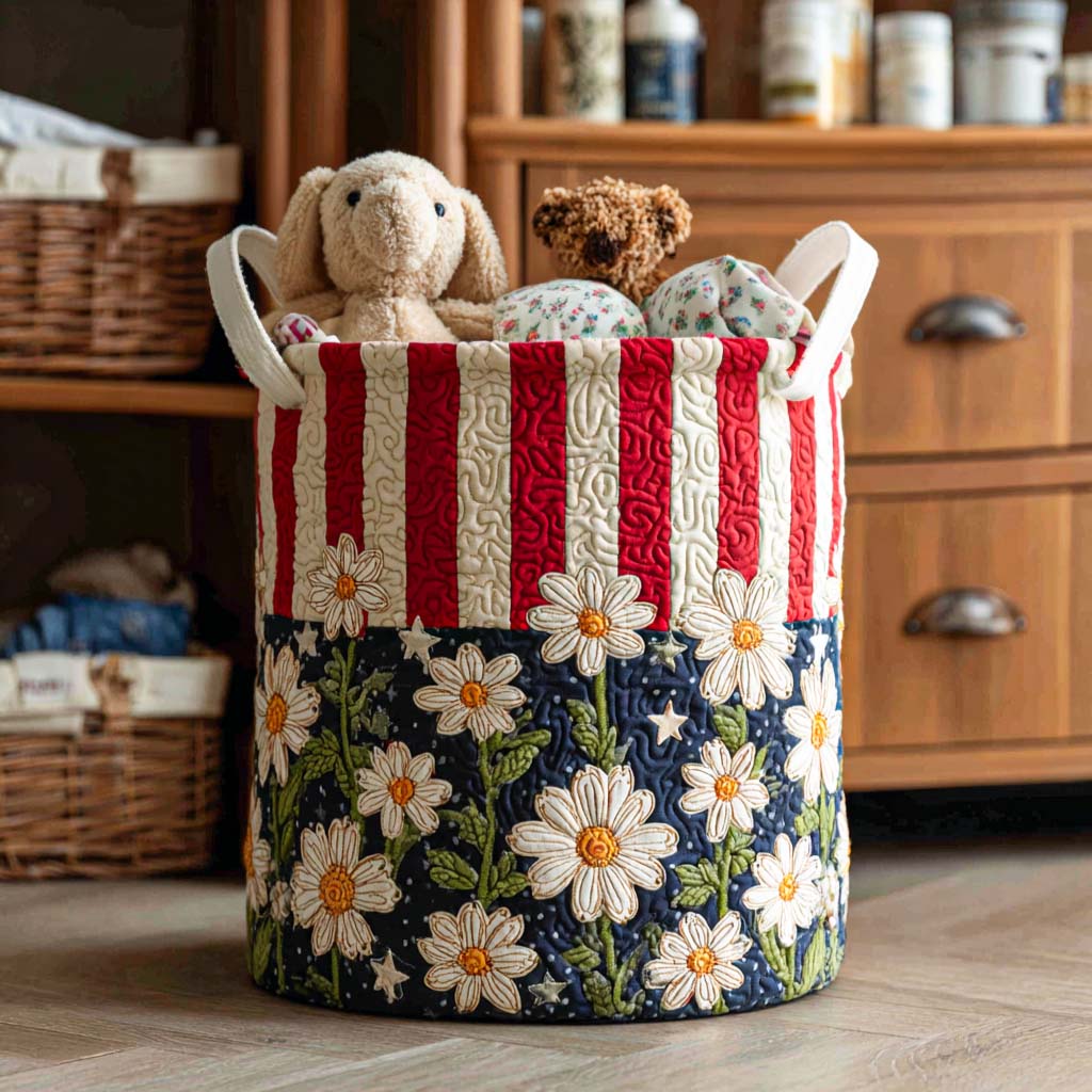 American Glory Quilted Laundry Basket Best Hampers 4Th Of July Gifts
