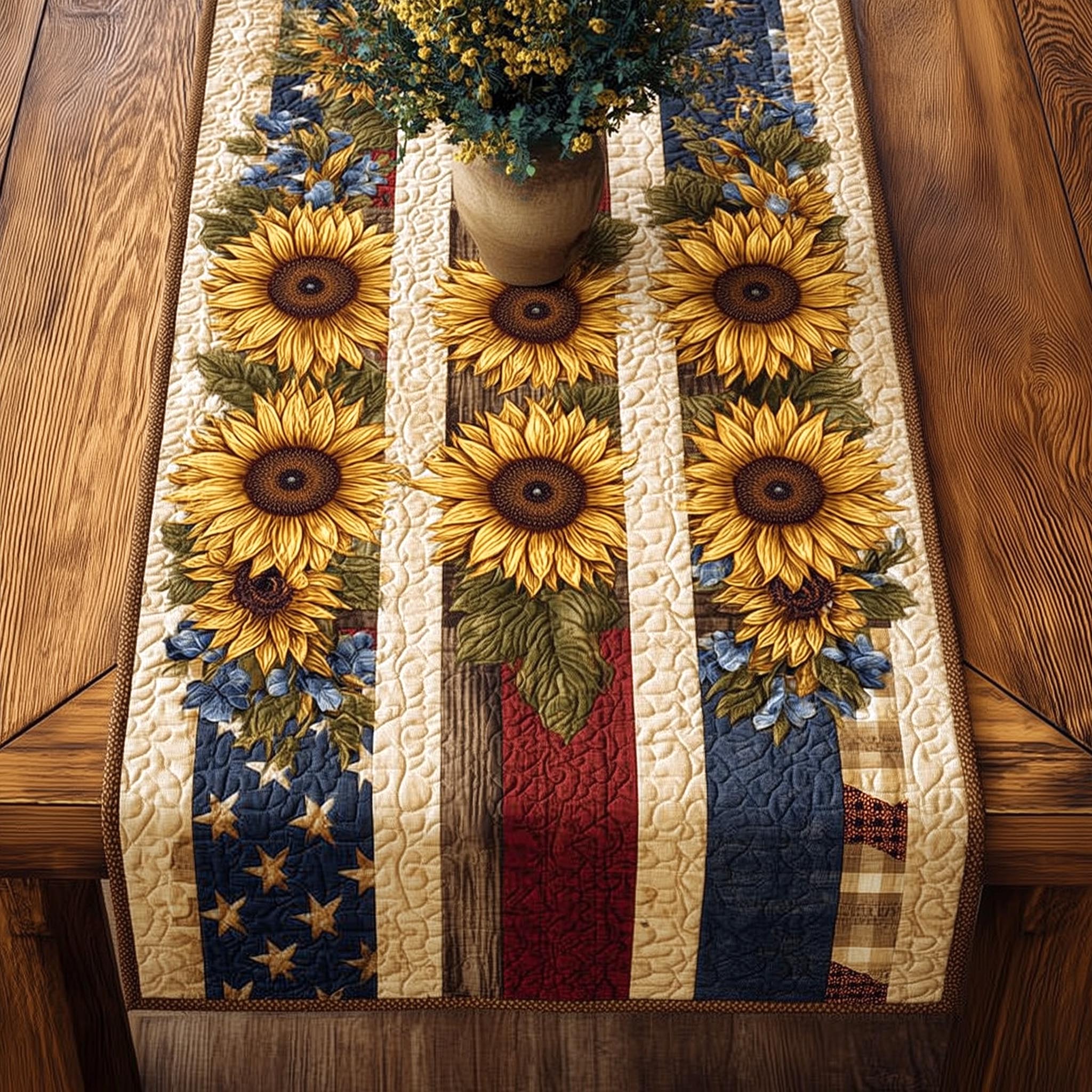 American Glory Quilted Table Runner Fourth Of July Table Decorations Unique 4Th Of July Gifts