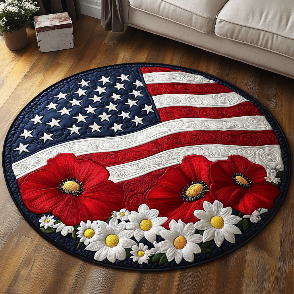American Spirit Quilted Round Mat Living Decor Ideas Patriotic Fathers Day Gifts
