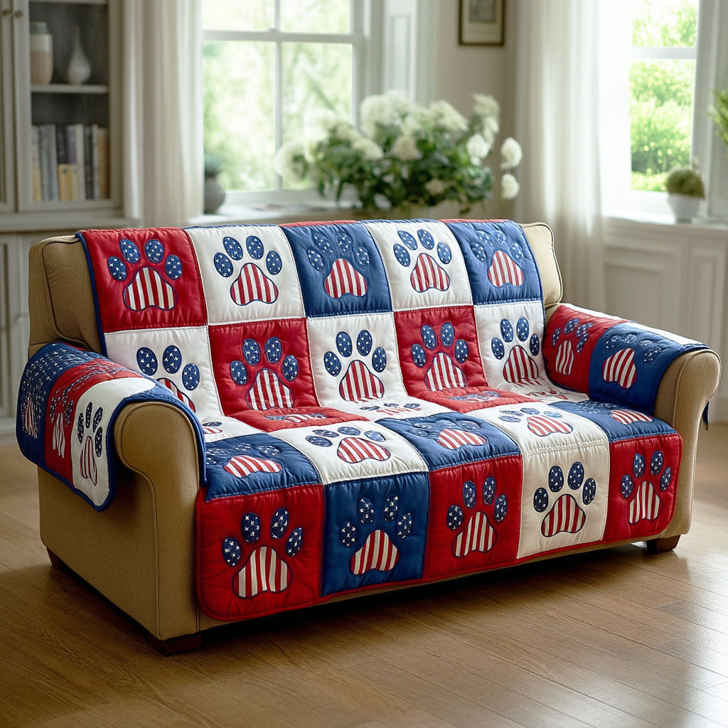 Americana Paw Quilted Sofa Cover Nice Sofa Covers Fourth Of July Gifts