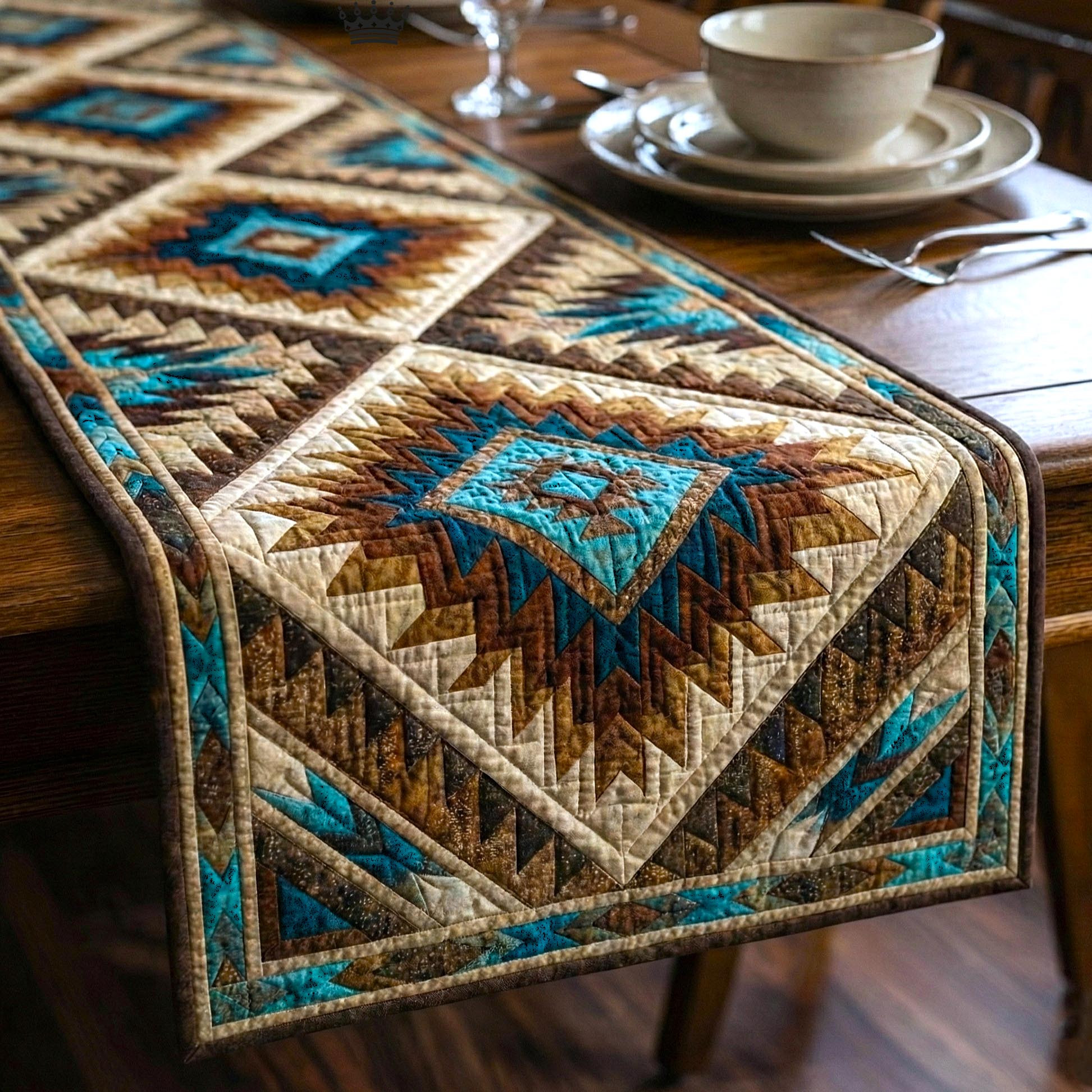 Ancestral Patterns Quilted Table Runner Formal Dining Table Runners Native American Gifts Online