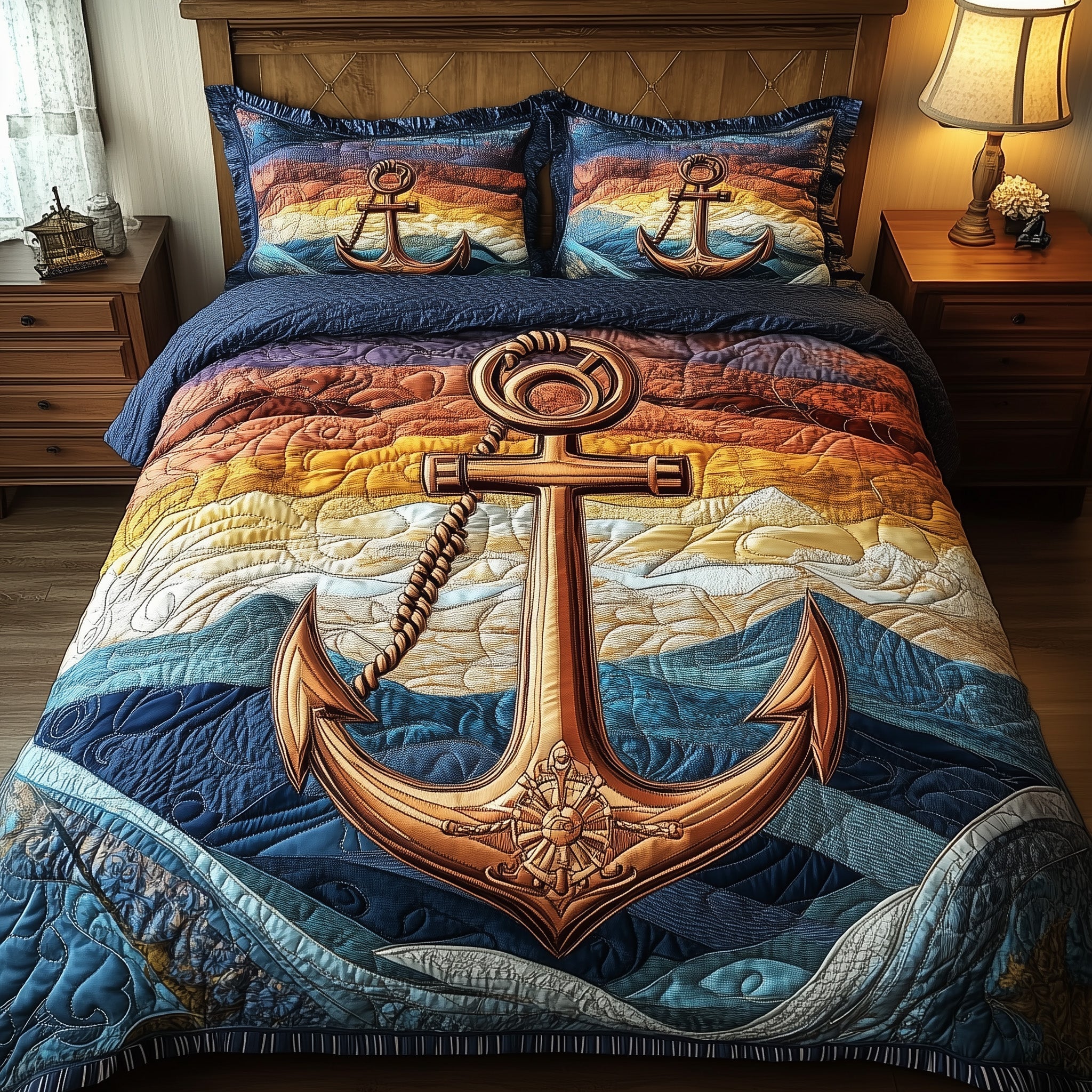Anchor Life Quilted Bedding Set Best Bedding Sets Anchor Gifts For Him