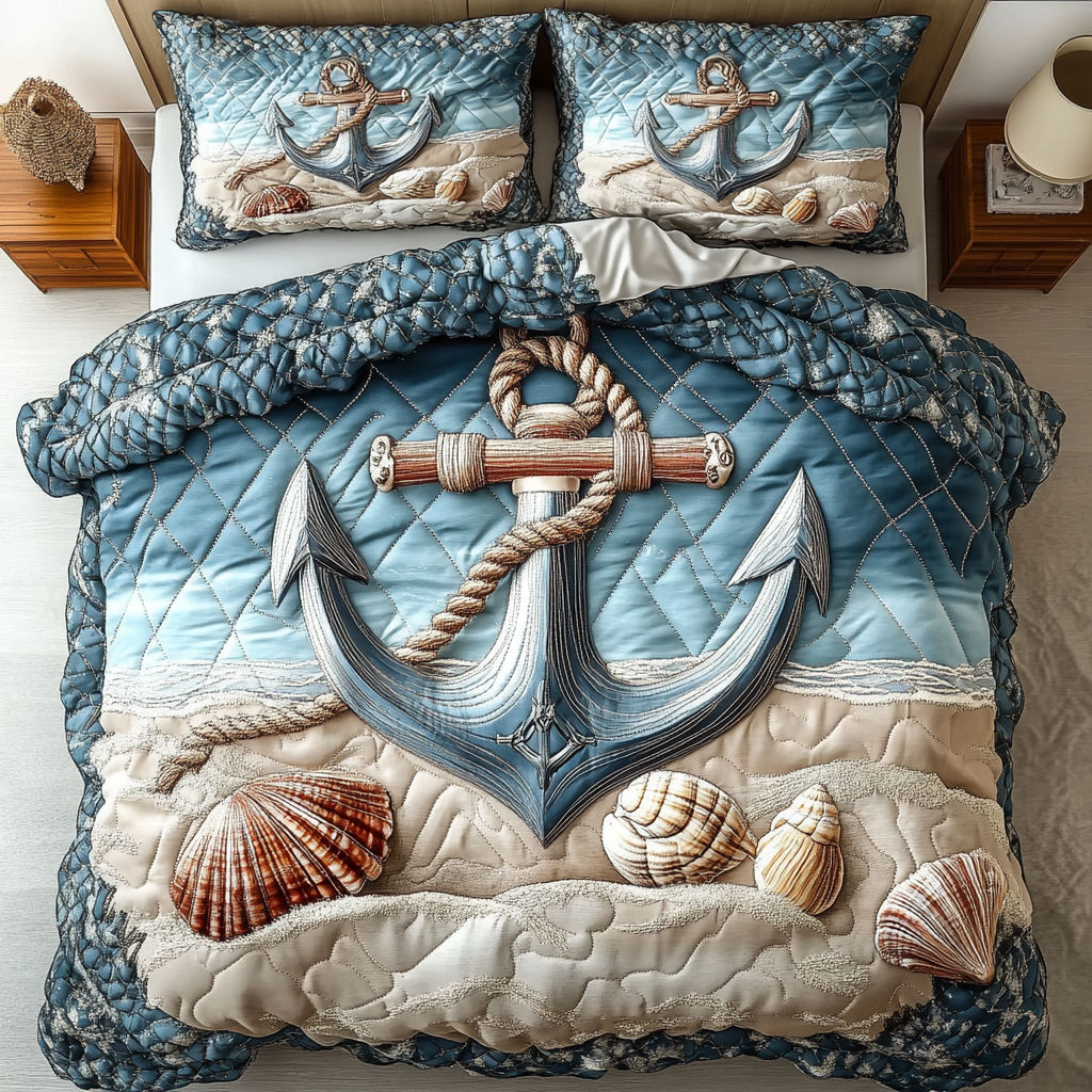 Anchored Serenity Quilted Bedding Set Best Sheets Ever Anchor Gifts For Him
