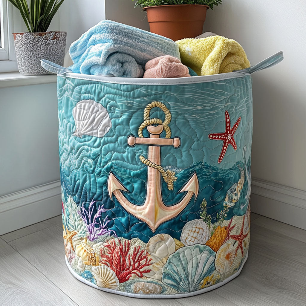 Anchored Soul Quilted Laundry Basket Unique Laundry Basket Anchor Related Gifts