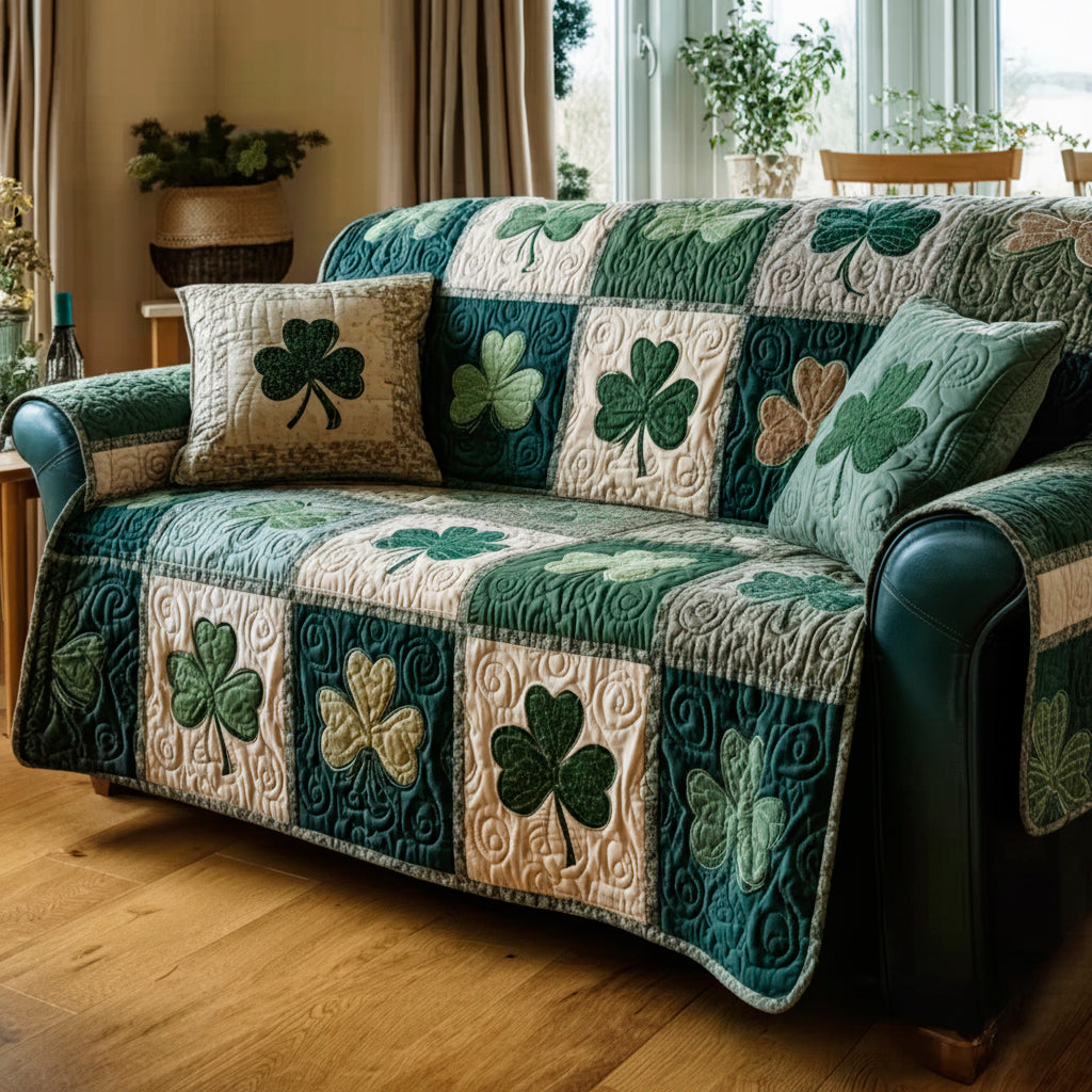 Ancient Celtic Spirit Quilted Sofa Cover Sectional Couch Covers Happy St Patricks Day Gifts