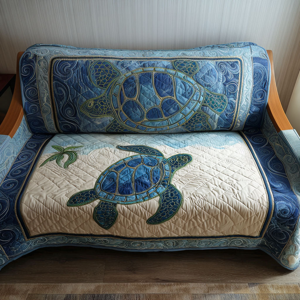 Ancient Current Quilted Sofa Cover Cool Sofa Covers Sea Turtle Gift Ideas For Her
