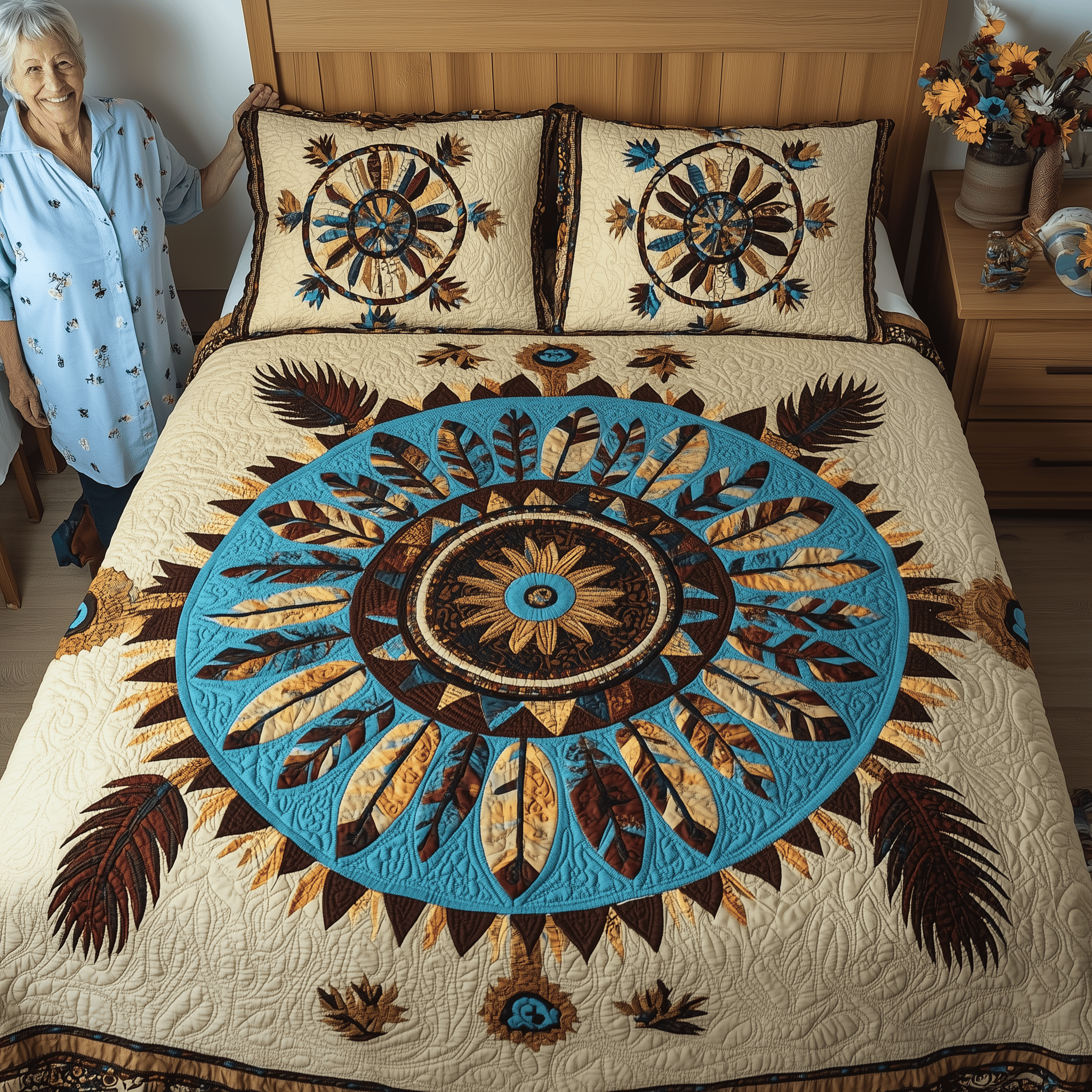 Ancient Dreamcatcher Quilted Bedding Set Good Sheet Sets Best Mothers Day Gift Ideas