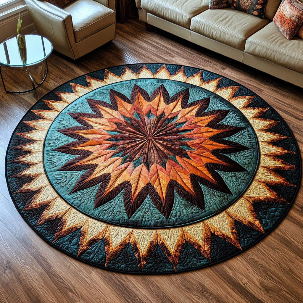 Ancient Symbols Quilted Round Mat Home Decor Items Native American Christmas Gift Ideas