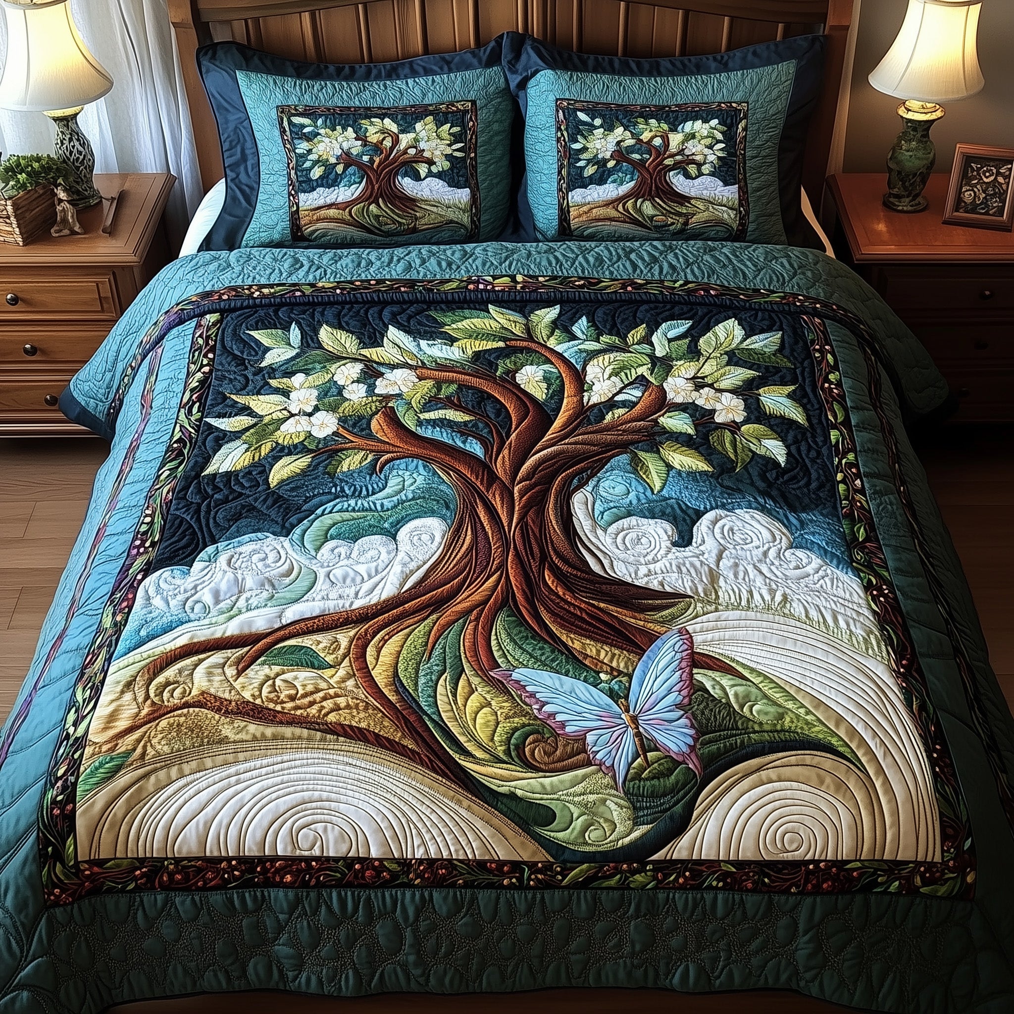 Ancient Tree Of Life Quilted Bedding Set Bedspreads Tree Of Life Gifts For Mom