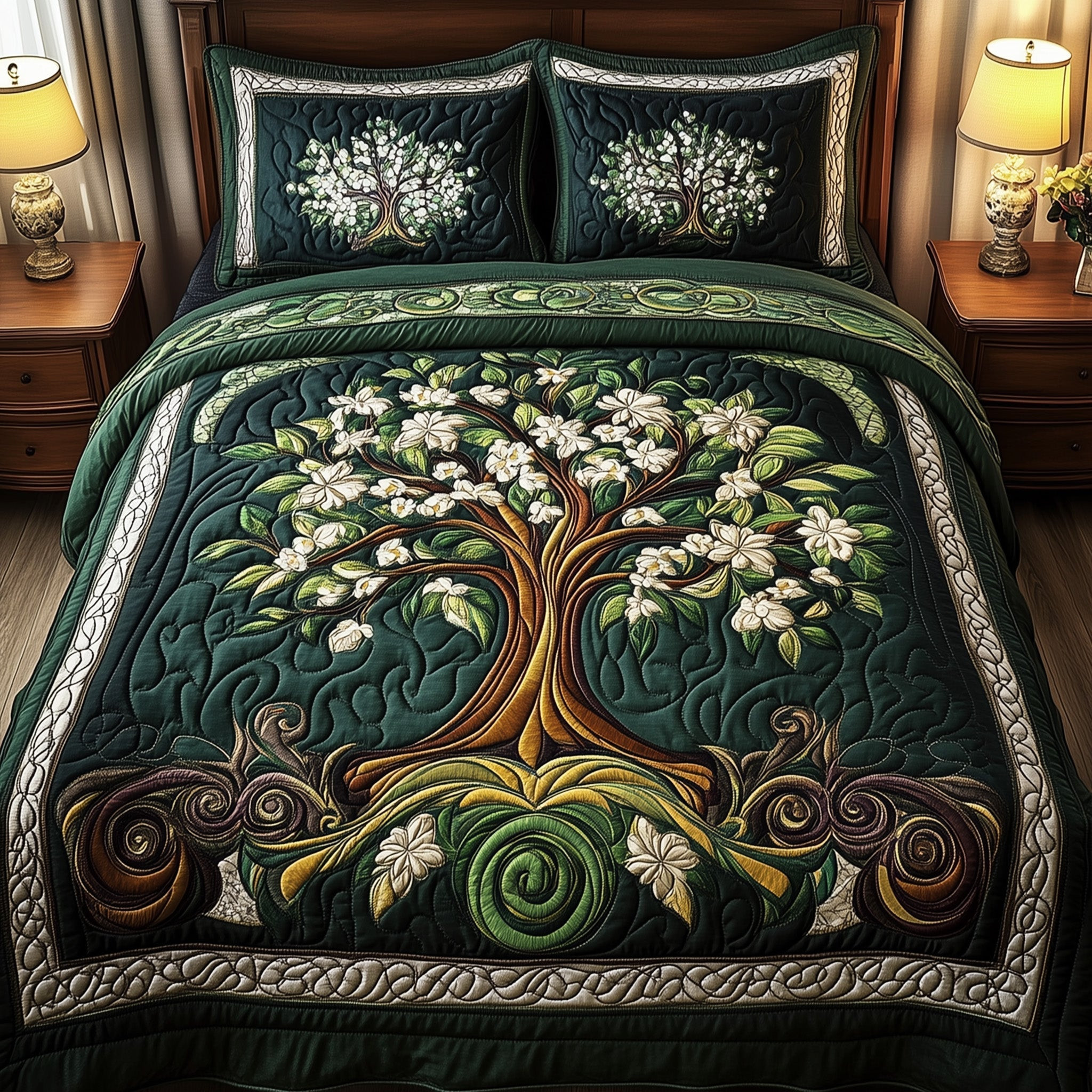 Ancient Tree Of Life Quilted Bedding Set Best Bedding Comforter Sets Tree Of Life Gifts For Family