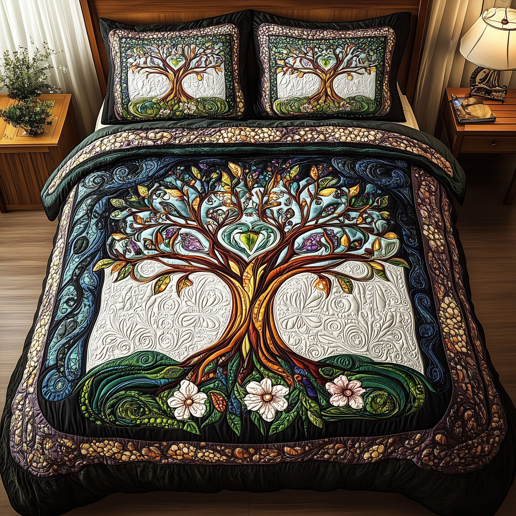 Ancient Tree Of Life Quilted Bedding Set Comforter Sets Queen Tree Of Life Gifts For Dad