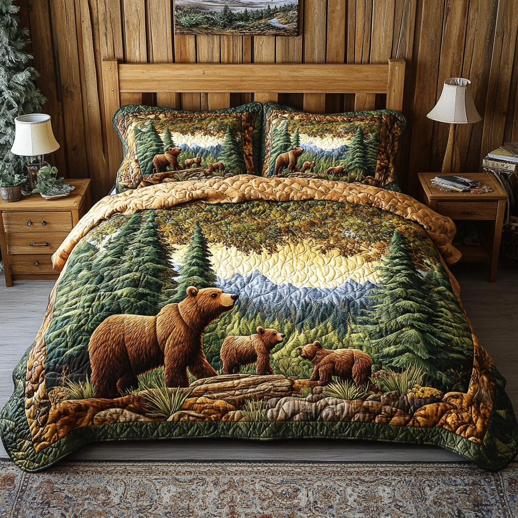 Animal Path Quilted Bedding Set Aesthetic Room Decor Unique Father'sDay Gifts