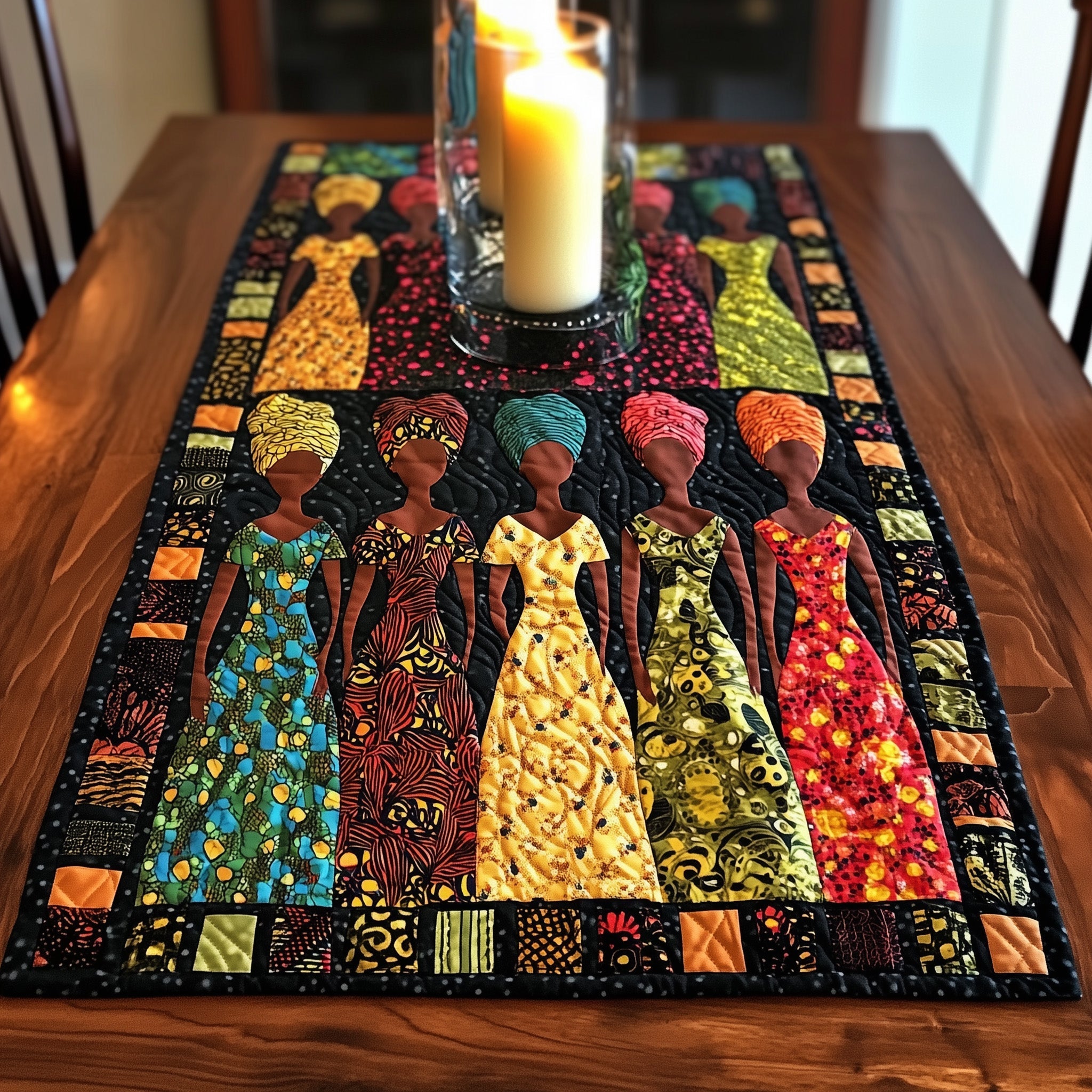 Ankara Women Quilted Table Runner Dining Room Table Centerpieces Black History Month Gifts