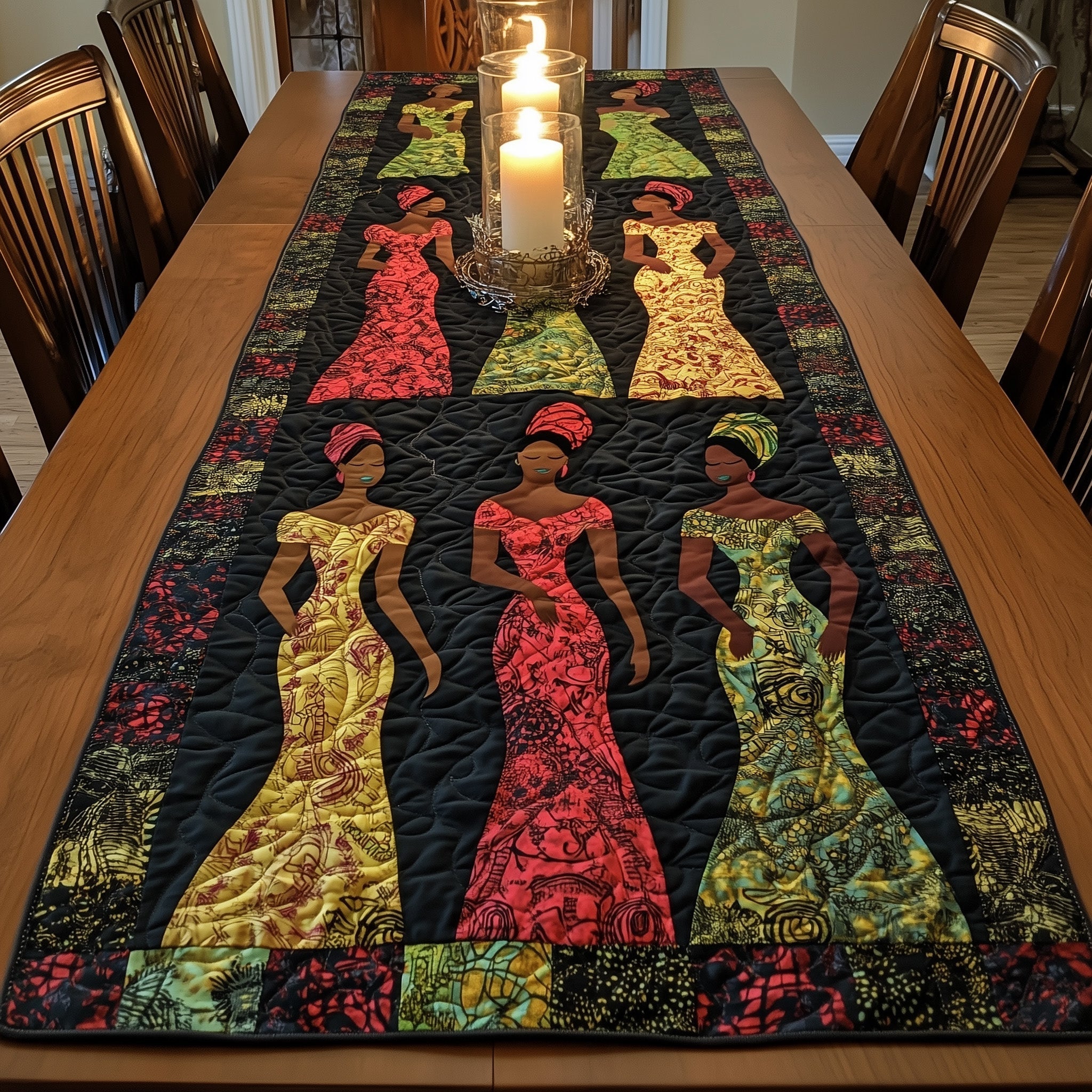 Ankara Women Quilted Table Runner Dining Table Centerpiece Melanin Themed Gifts