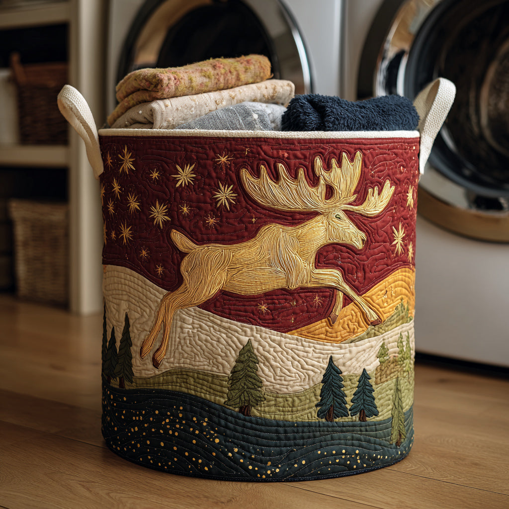Antler Moose Quilted Laundry Basket Best Foldable Laundry Basket Best Christmas Gifts For Wife